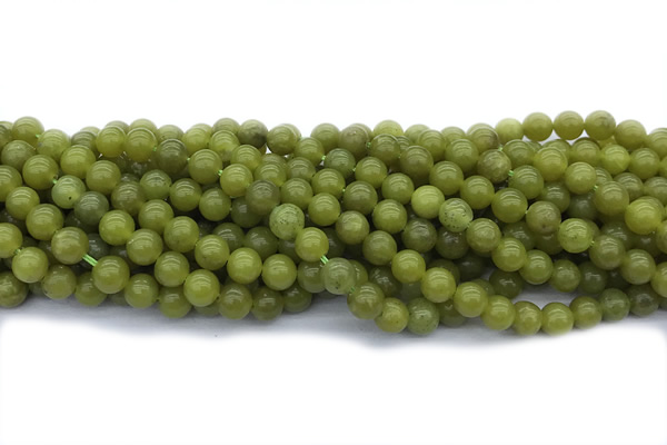 JADE685 15 inches 6mm round lemon jade gemstone beads