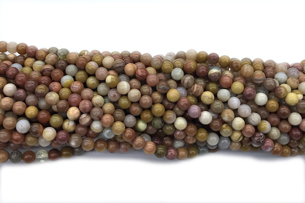 JASP11 15 inches 6mm round wood jasper gemstone beads