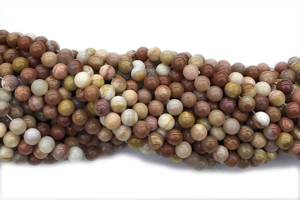 JASP12 15 inches 8mm round wood jasper gemstone beads