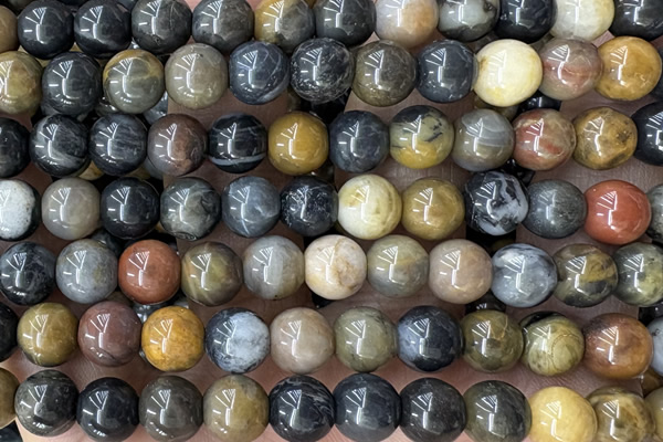 JASP46 15 inches 8mm round wooden jasper beads