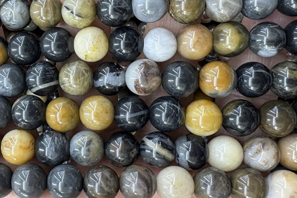 JASP46 15 inches 10mm round wooden jasper beads