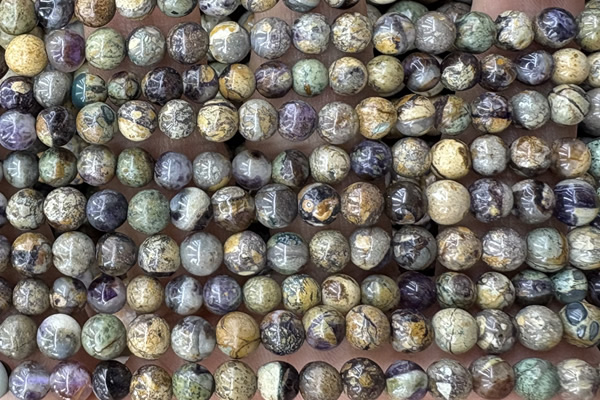 JASP50 15 inches 5mm round purple jasper beads