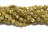 KUNZ07 15 inches 10mm round Peru dye yellow lepidolite beads