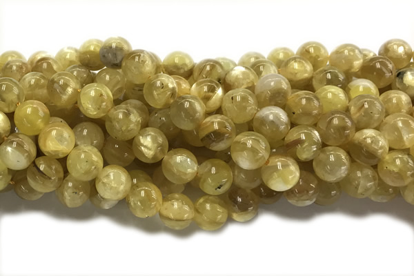 KUNZ07 15 inches 10mm round Peru dye yellow lepidolite beads