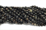 KUNZ08 15 inches 6mm round Peru dye black lepidolite beads