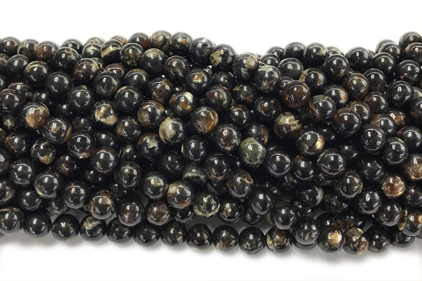 KUNZ09 15 inches 8mm round Peru dye black lepidolite beads