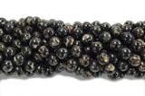 KUNZ10 15 inches 10mm round Peru dye black lepidolite beads