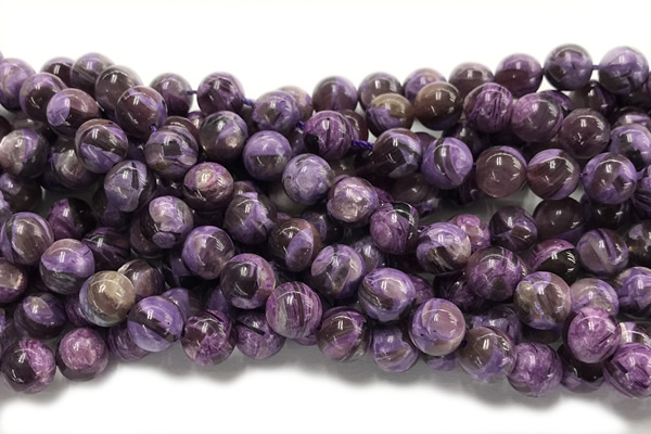 KUNZ13 15 inches 8mm round Peru dye purple lepidolite beads