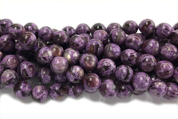 KUNZ15 15 inches 12mm round Peru dye purple lepidolite beads