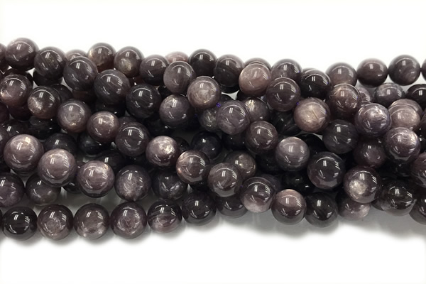 KUNZ17 15 inches 10mm~11mm round natural Brazilian lepidolite beads