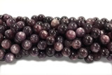 KUNZ19 15 inches 10mm~11mm round natural Brazilian lepidolite beads