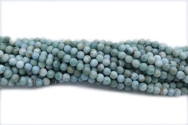 LARI02 15 inches 6mm round larimar gemstone beads