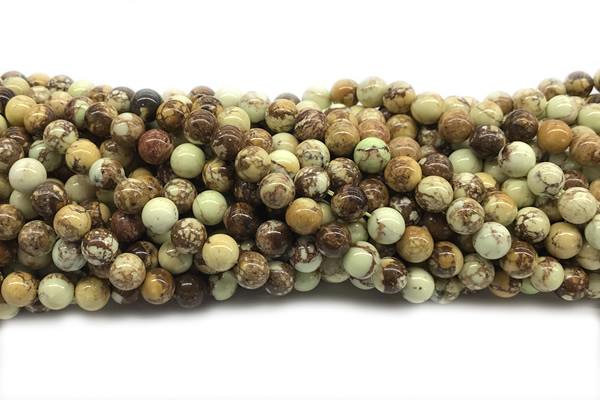 LEMO02 15 inches 8mm round lemon jasper gemstone beads