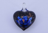 LP01 16*30*38mm heart inner flower lampwork glass pendants