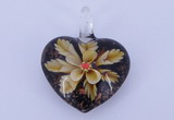 LP07 15*32*41mm heart inner flower lampwork glass pendants