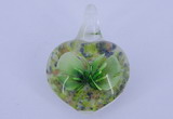 LP18 18*30*40mm heart inner flower lampwork glass pendants