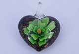 LP19 18*32*39mm heart inner flower lampwork glass pendants