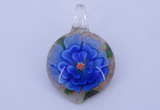 LP35 14*30*45mm heart inner flower lampwork glass pendants