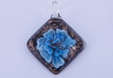 LP59 12*38*48mm diamond inner flower lampwork glass pendants