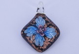 LP64 14*32*53mm diamond inner flower lampwork glass pendants