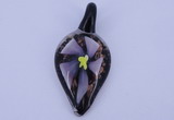 LP81 11*27*57mm leaf inner flower lampwork glass pendants