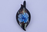 LP84 13*26*58mm leaf inner flower lampwork glass pendants