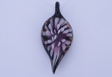 LP88 11*26*60mm leaf inner flower lampwork glass pendants