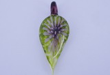 LP89 11*26*65mm leaf inner flower lampwork glass pendants