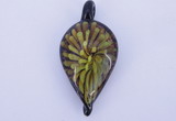 LP90 13*25*53mm leaf inner flower lampwork glass pendants