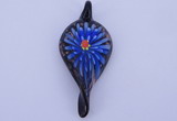 LP92 11*27*62mm leaf inner flower lampwork glass pendants