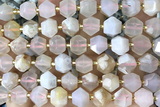 MIXE103 15 inches 10mm faceted sakura agate gemstone beads