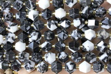 MIXE115 15 inches 10mm faceted black & white jasper beads