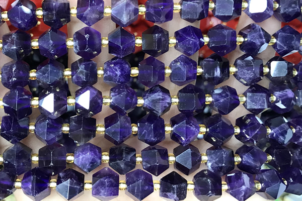 MIXE128 15 inches 10mm faceted amethyst gemstone beads