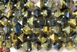 MIXE131 15 inches 10mm faceted tiger eye gemstone beads