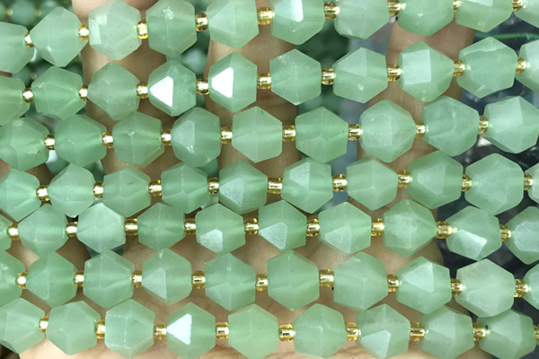 MIXE60 15 inches 10mm faceted green aventurine gemstone beads