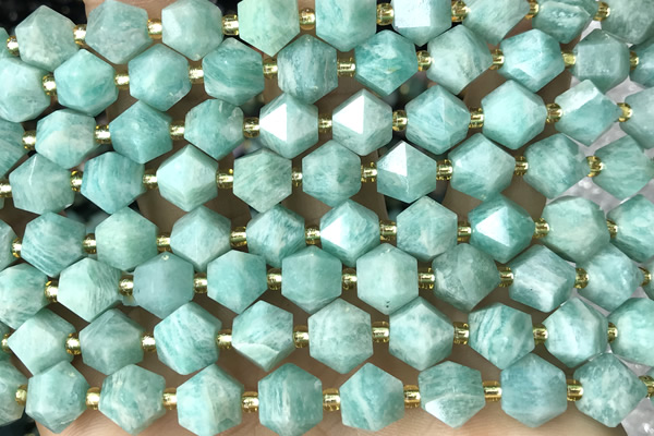 MIXE61 15 inches 10mm faceted amazonite gemstone beads