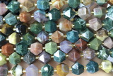 MIXE62 15 inches 10mm faceted ocean agate beads