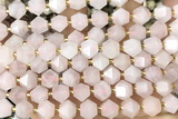 MIXE70 15 inches 10mm faceted rose quartz gemstone beads