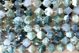 MIXE71 15 inches 10mm faceted moss agate gemstone beads