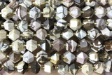 MIXE72 15 inches 10mm faceted Australian zebra jasper beads