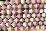 MIXE77 15 inches 10mm faceted pink wooden jasper beads