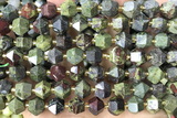 MIXE79 15 inches 10mm faceted dragon blood jasper beads