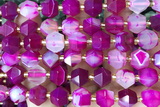 MIXE85 15 inches 10mm faceted banded agate gemstone beads