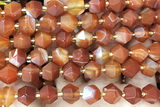 MIXE88 15 inches 10mm faceted banded agate gemstone beads