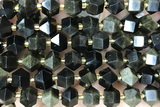 MIXE99 15 inches 10mm faceted golden obsidian gemstone beads