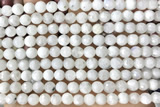 MOON20 14 inches 6mm faceted round white moonstone beads