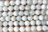 MOON22 14 inches 10mm faceted round white moonstone beads