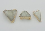 NGC1008 20*30mm – 30*35mm triangle druzy quartz connectors