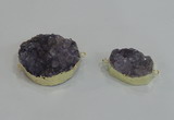 NGC1010 18*25mm – 25*35mm freeform druzy agate connectors