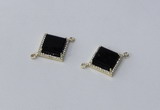 NGC1032 12*12mm diamond agate gemstone connectors wholesale